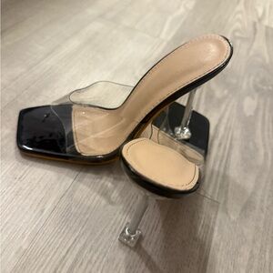 Transparent Black Women's Heels